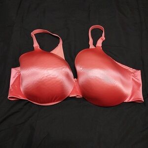 Cacique Satin Molded T-Shirt Bra - Coral Red